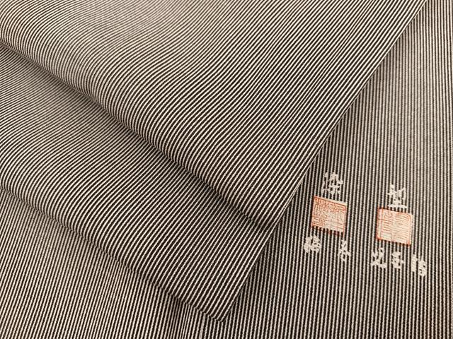平和屋着物●江戸小紋 染：新井梅春・型：人間国宝 児玉博 万筋 黒×白 正絹 逸品 BAAU0163gt