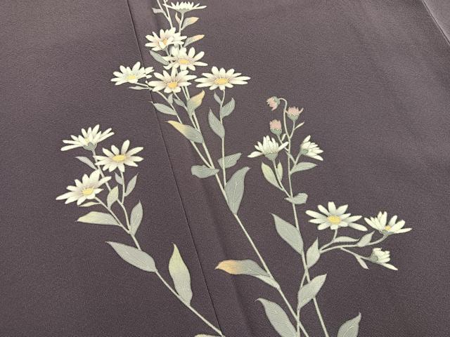 平和屋着物●訪問着　ロング丈　友禅　作家物　花　正絹　逸品　BAAU0199gt