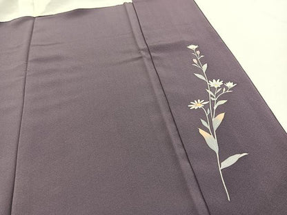 平和屋着物●訪問着　ロング丈　友禅　作家物　花　正絹　逸品　BAAU0199gt