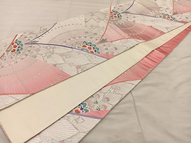 平和屋着物◎六通柄袋帯 唐織 正倉院 銀糸 正絹 逸品 BAAU0394mz