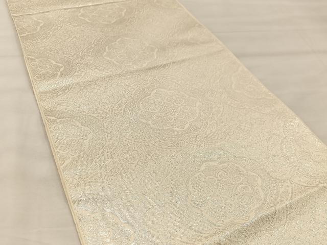 平和屋着物◎六通柄袋帯 正倉院 純銀箔 正絹 逸品 BAAU0408mz