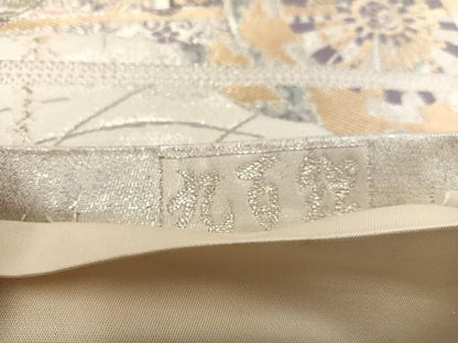 平和屋着物◎六通柄袋帯 唐織 九百錦 舞蝶花車文 金糸 正絹 逸品 BAAU0427mz