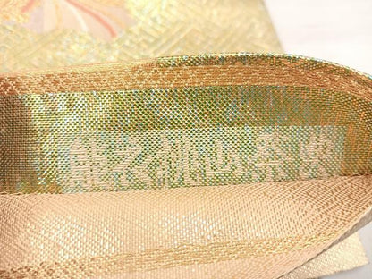 平和屋着物◎佐賀錦 六通柄袋帯 唐織 能衣桃山祭 金糸 正絹 逸品 BAAU0469mz