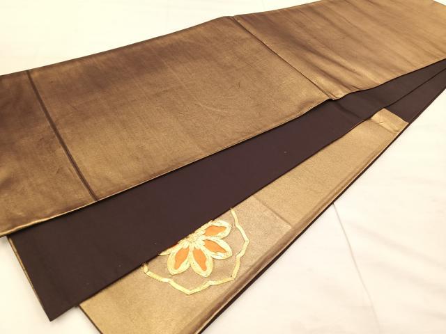 平和屋着物◎太鼓柄袋帯 総駒刺繍 正倉院 引箔 正絹 逸品 BAAU0478mz