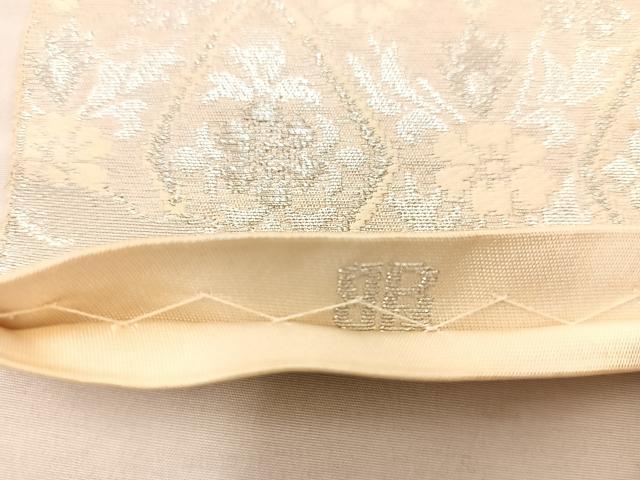 平和屋着物◎西陣 服部織物謹製 六通柄袋帯 菱花丸文 銀糸 正絹 逸品 BAAU0673mz