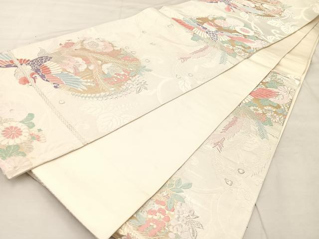 平和屋着物◎六通柄袋帯　唐織　夢香花　金銀糸　正絹　逸品　BAAU0676mz