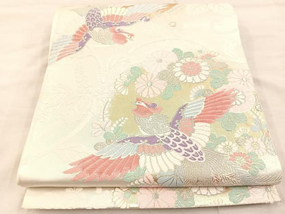 平和屋着物◎六通柄袋帯　唐織　夢香花　金銀糸　正絹　逸品　BAAU0676mz