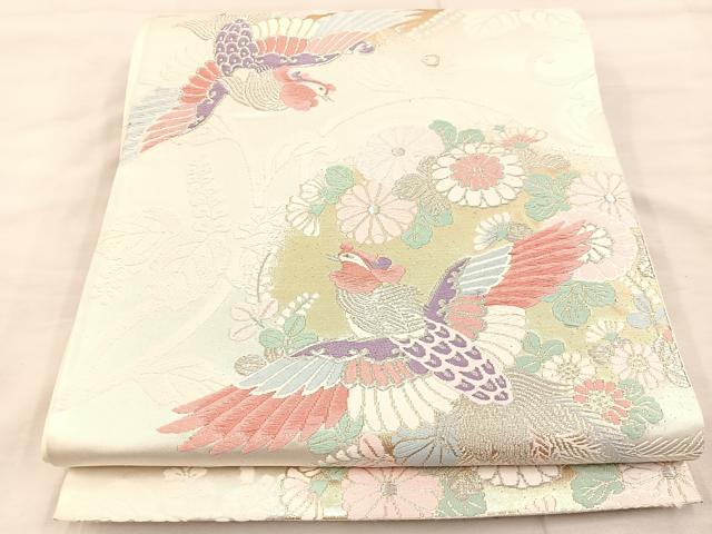 平和屋着物◎六通柄袋帯　唐織　夢香花　金銀糸　正絹　逸品　BAAU0676mz