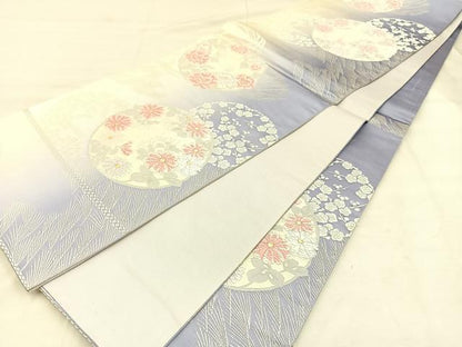 平和屋着物◎六通柄袋帯　唐織　花丸文　金銀糸　正絹　逸品　BAAU0702mz