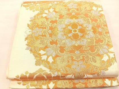 平和屋着物◎六通柄袋帯 正倉院 金銀糸 正絹 逸品 BAAU0730mz
