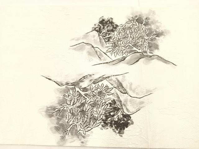 平和屋着物◎日本工芸会正会員 大村禎一 太鼓柄袋帯 ふくれ織 金閣寺 正絹 逸品 BAAU0739mz