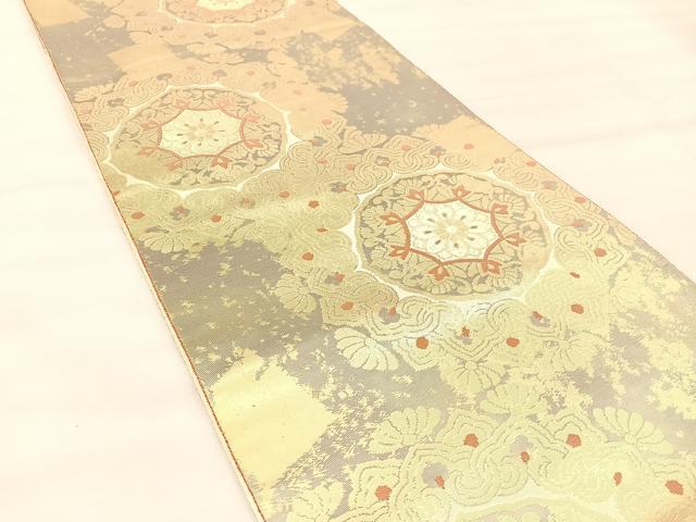 平和屋着物◎六通柄袋帯　正倉院　金糸　引箔　正絹　逸品　BAAU0781mz