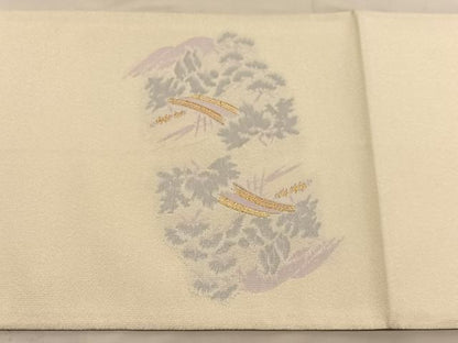 平和屋着物◎太鼓柄袋帯 綴れ 渡橋風景文 金銀糸 正絹 逸品 BAAU0891hv