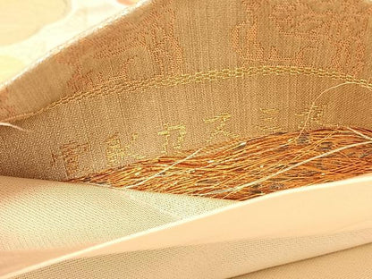 平和屋着物◎六通柄袋帯 唐織 雲取カスミ文 金糸 正絹 逸品 BAAU0902hv