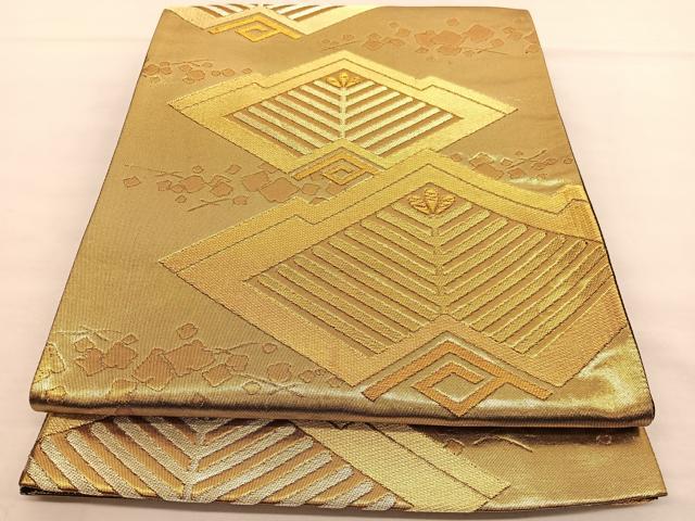 平和屋着物◎六通柄袋帯 箔散らし若松文 金銀糸 正絹 逸品 BAAU0908hv