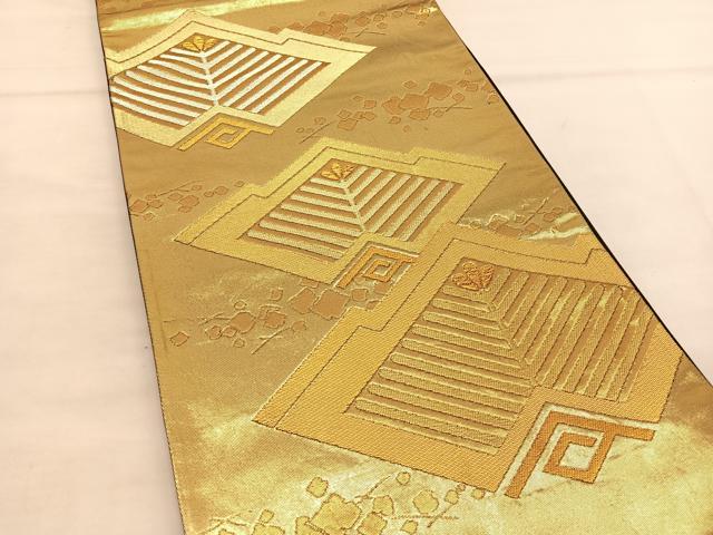 平和屋着物◎六通柄袋帯 箔散らし若松文 金銀糸 正絹 逸品 BAAU0908hv