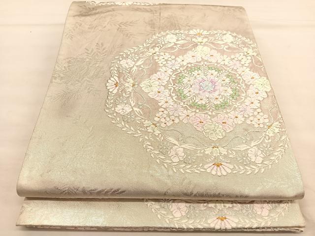 平和屋着物◎六通柄袋帯　唐織　花丸文　金銀糸　正絹　逸品　BAAU0986hv