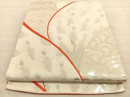平和屋着物◎六通柄袋帯 唐織 瑞鶴 金銀糸 正絹 逸品 BAAU1002hv