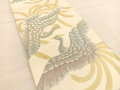 平和屋着物◎六通柄袋帯 鳳凰 金銀糸 正絹 逸品 BAAU1004hv