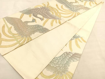 平和屋着物◎六通柄袋帯 鳳凰 金銀糸 正絹 逸品 BAAU1004hv