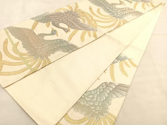 平和屋着物◎六通柄袋帯 鳳凰 金銀糸 正絹 逸品 BAAU1004hv
