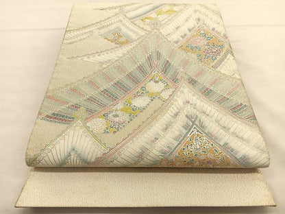 平和屋着物◎太鼓柄袋帯 綴れ 飾花文 金銀彩 正絹 逸品 BAAU1021hv