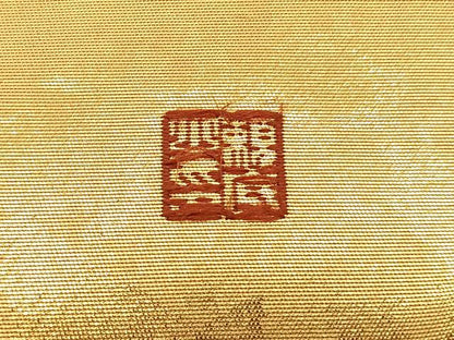 平和屋着物◎太鼓柄袋帯 作家物 寿 金糸 正絹 逸品 BAAU1023hv