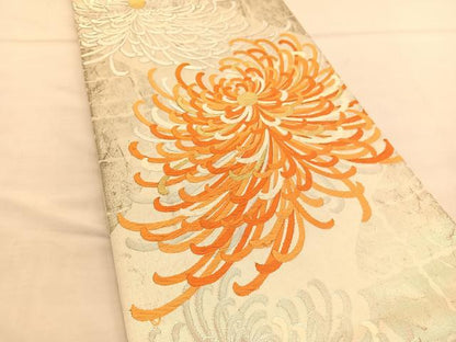 平和屋着物◎六通柄袋帯 唐織 乱菊 金銀糸 正絹 逸品 BAAU1027hv