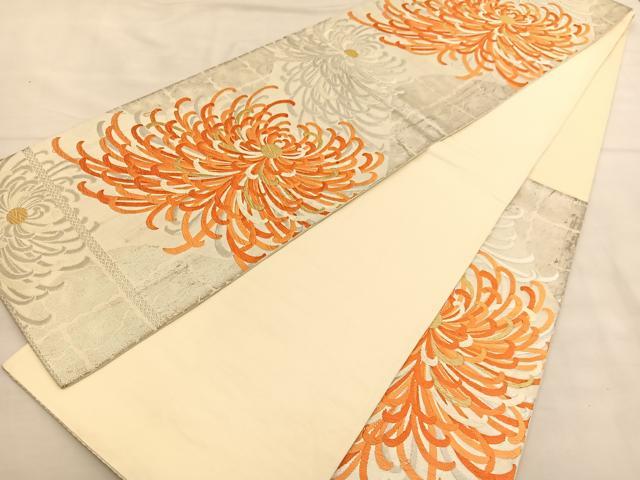 平和屋着物◎六通柄袋帯 唐織 乱菊 金銀糸 正絹 逸品 BAAU1027hv