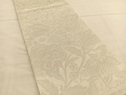 平和屋着物◎六通柄袋帯 王朝華文 プラチナ箔 九百錦 正絹 逸品 BAAU1034hv