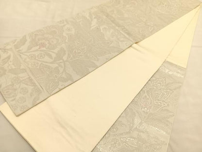 平和屋着物◎六通柄袋帯 王朝華文 プラチナ箔 九百錦 正絹 逸品 BAAU1034hv
