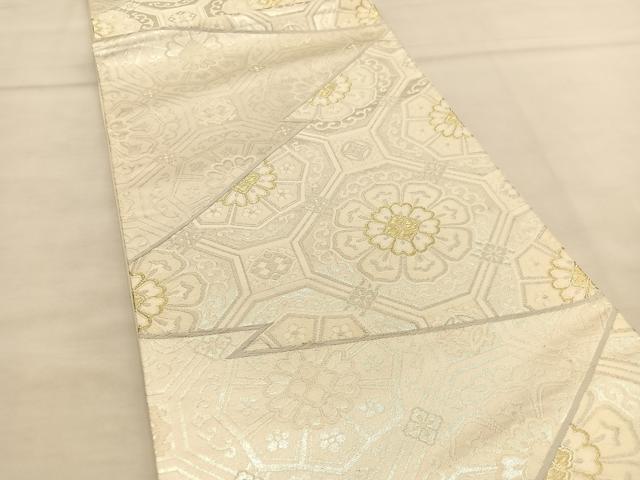 平和屋着物◎六通柄袋帯 唐織 松皮菱花文 金銀糸 正絹 逸品 BAAU1052hv