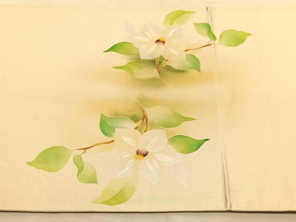 平和屋着物◎太鼓柄袋帯 枝花文 引箔 正絹 逸品 BAAU1062hv
