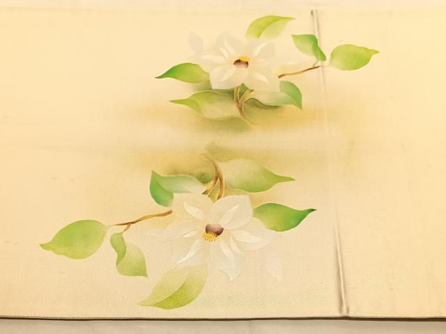 平和屋着物◎太鼓柄袋帯 枝花文 引箔 正絹 逸品 BAAU1062hv