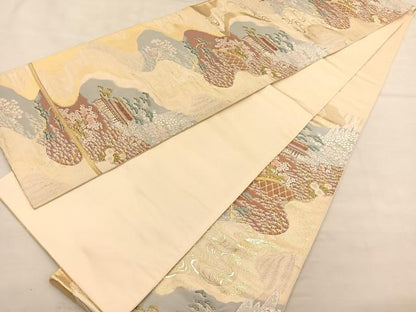 平和屋着物◎六通柄袋帯 唐織 京の旅 金糸 正絹 逸品 BAAU1073hv