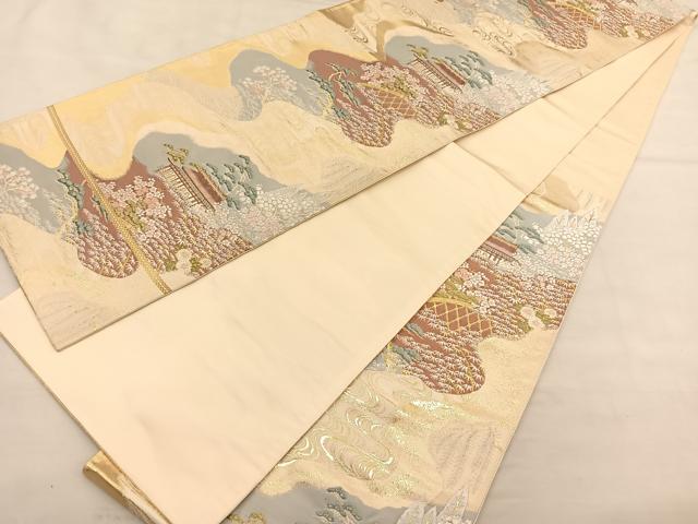 平和屋着物◎六通柄袋帯 唐織 京の旅 金糸 正絹 逸品 BAAU1073hv