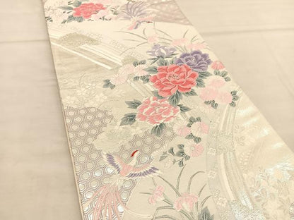 平和屋着物◎六通柄袋帯 唐織 鳳凰花文 金糸 正絹 逸品 BAAU1105hv