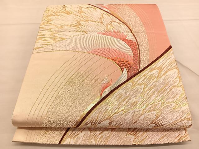 平和屋着物◎両面 六通柄袋帯 鳳凰 正絹 逸品 BAAU1109hv