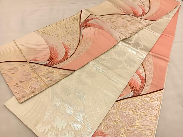 平和屋着物◎両面 六通柄袋帯 鳳凰 正絹 逸品 BAAU1109hv