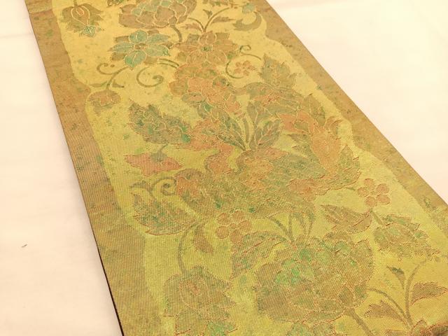 平和屋着物◎六通柄袋帯 花喰い鳳凰 金糸 正絹 逸品 BAAU1127hv