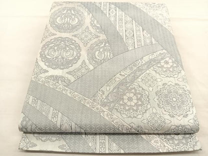 平和屋着物◎六通柄袋帯 向かい鳳凰飾花文 正絹 逸品 BAAU1131hv