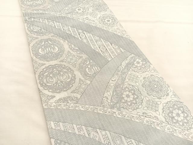 平和屋着物◎六通柄袋帯 向かい鳳凰飾花文 正絹 逸品 BAAU1131hv