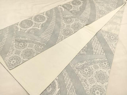 平和屋着物◎六通柄袋帯 向かい鳳凰飾花文 正絹 逸品 BAAU1131hv