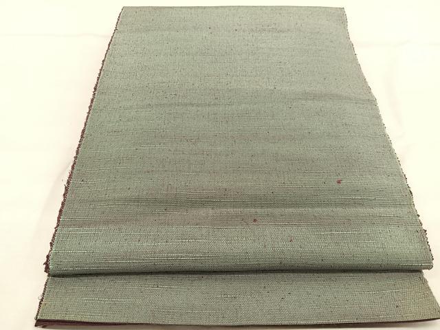 平和屋着物◎両面　全通柄　京袋帯　紬地　暗紅色　正絹　逸品　BAAU1160hv