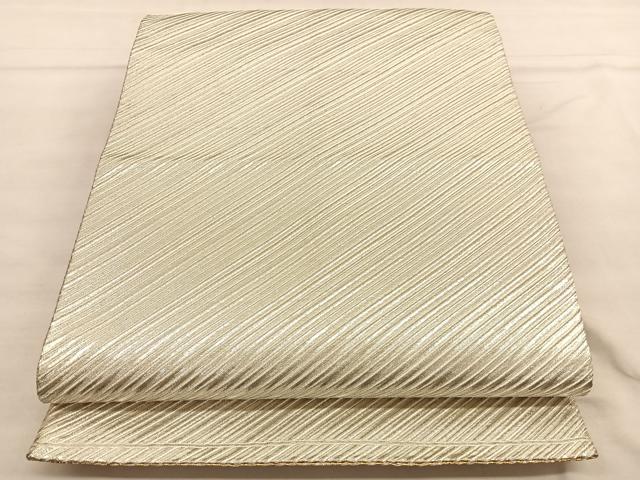 平和屋着物◎両面 全通柄袋帯 斜線文 金銀糸 正絹 逸品 BAAU1210hv