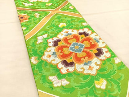 平和屋着物◎六通柄袋帯 唐織 正倉院華文 金糸 正絹 逸品 BAAU1226hv