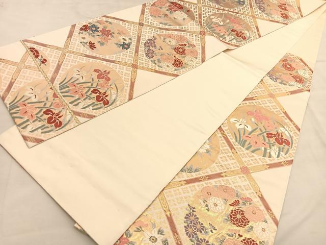平和屋着物◎六通柄 本袋帯 唐織 作家物 百院の天井絵 金糸 正絹 逸品 BAAU1240hv