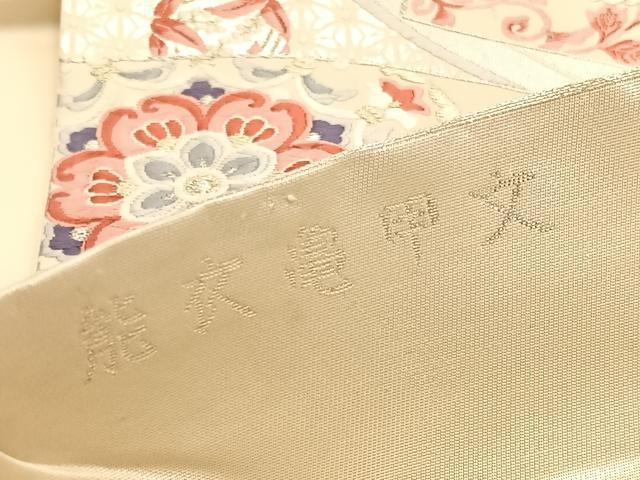 平和屋着物◎六通柄袋帯　唐織　能衣亀甲文　銀糸　正絹　逸品　BAAU1252hv