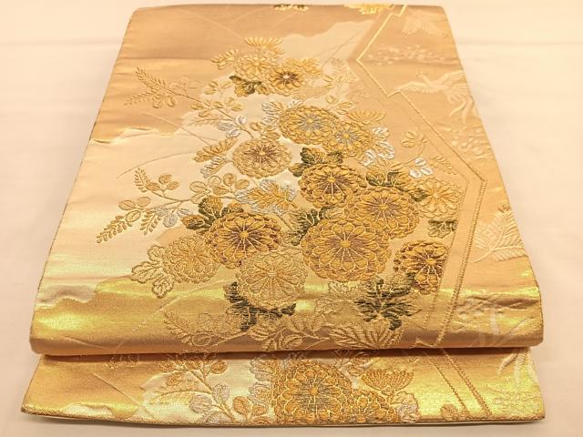 平和屋着物◎六通柄袋帯 鳳凰花文 金銀糸 正絹 逸品 BAAU1257hv