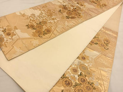 平和屋着物◎六通柄袋帯 鳳凰花文 金銀糸 正絹 逸品 BAAU1257hv